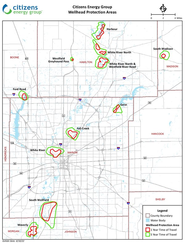 Central Indiana Wellhead Protection Areas | Citizens Energy Group